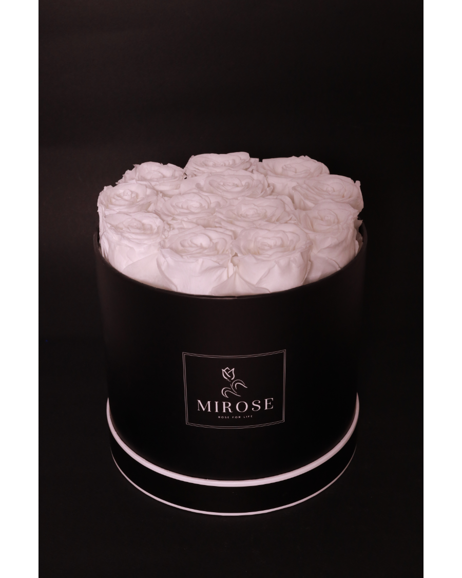Mirose Eternal Rose White Medium Round Box