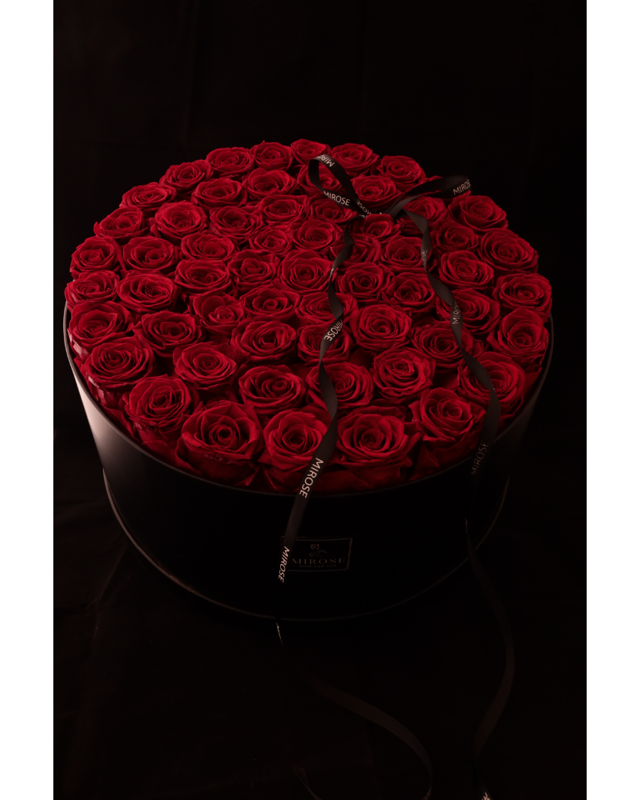Mirose Eternal Rose Red Luxurious Round Box