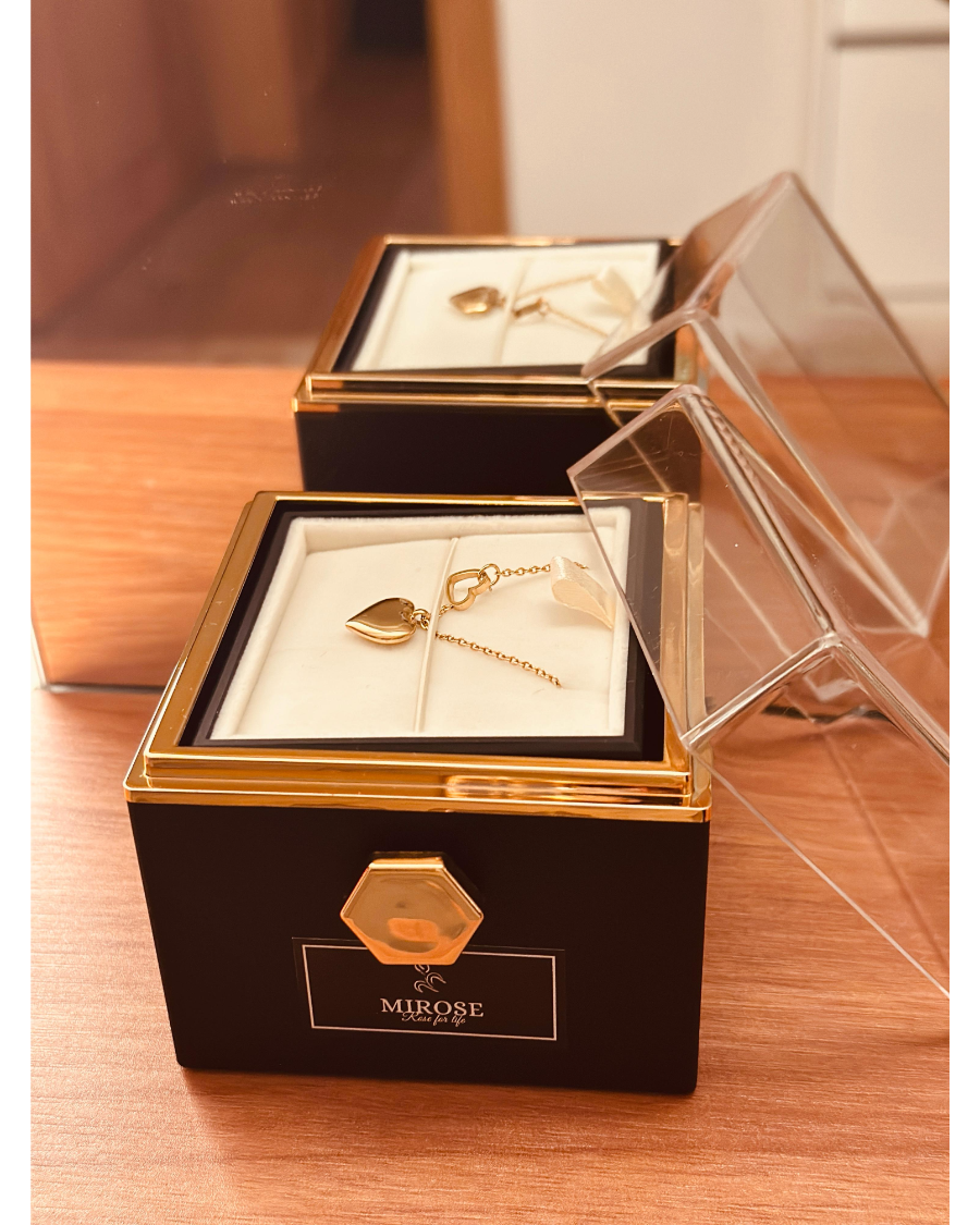 Proposal box black with red eternal rose