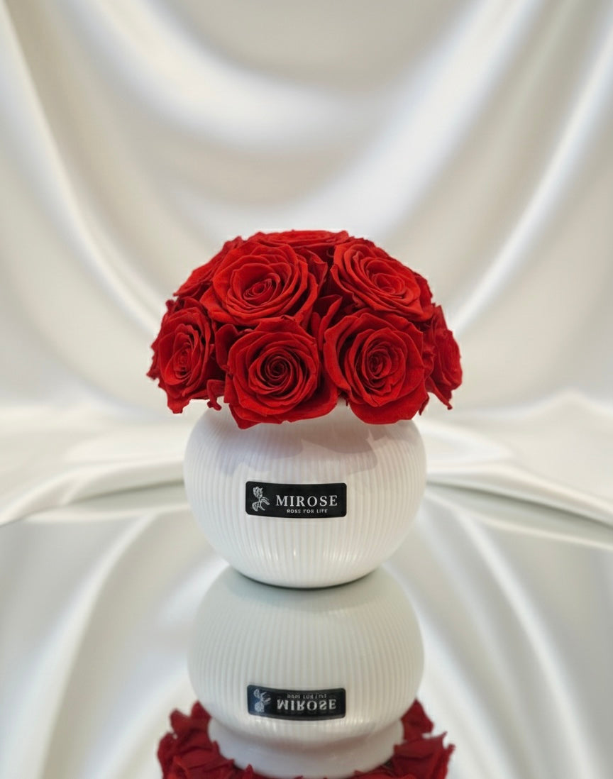 MEDIUM CERAMIC VASE DOME ROSE