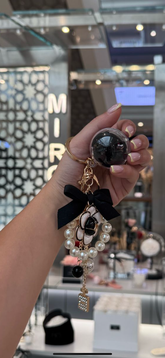 Keychain black eternal mini rose