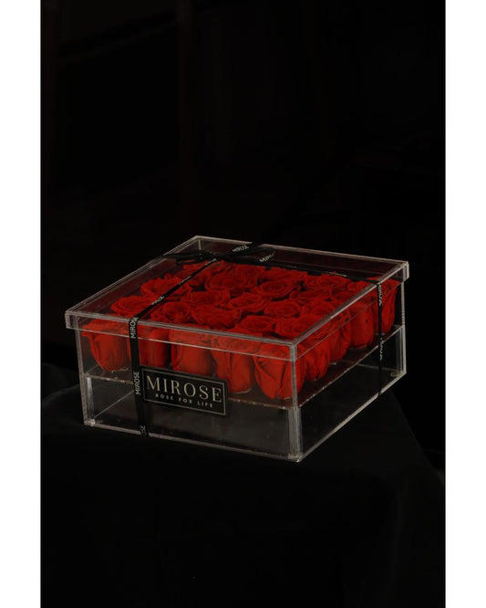 Mirose Eternal Rose Red in a Plexi Box