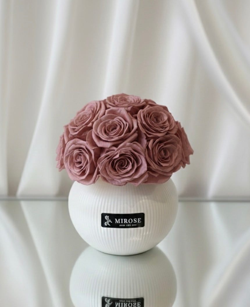 MEDIUM CERAMIC VASE DOME ROSE