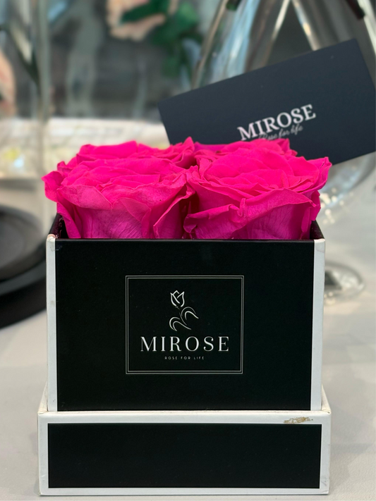 Square small box 4 Roses MIROSE ETERNAL ROSE