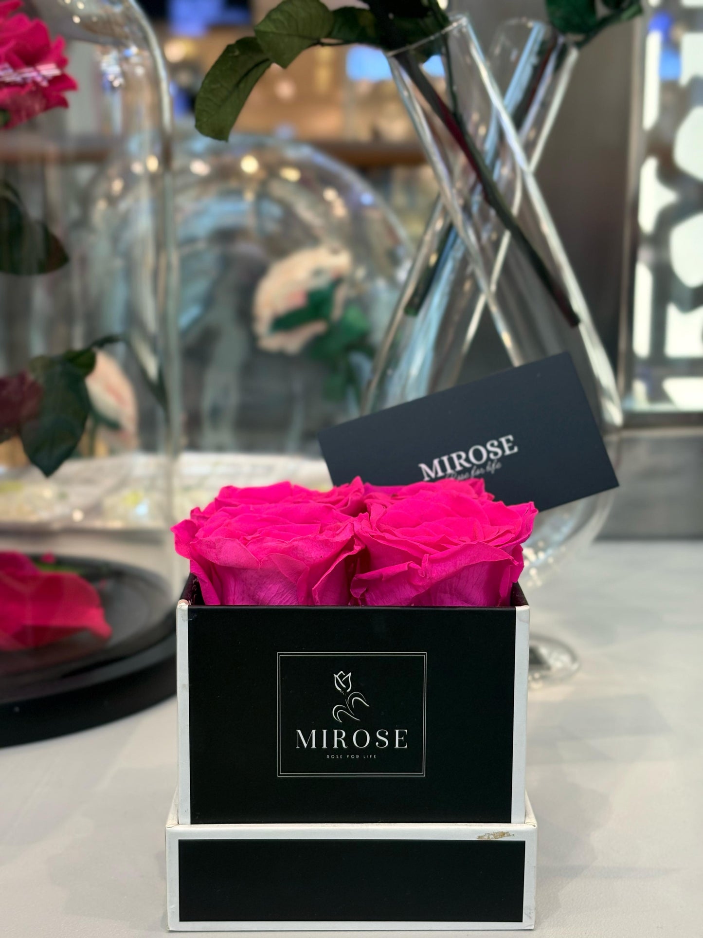 Square small box 4 Roses MIROSE ETERNAL ROSE