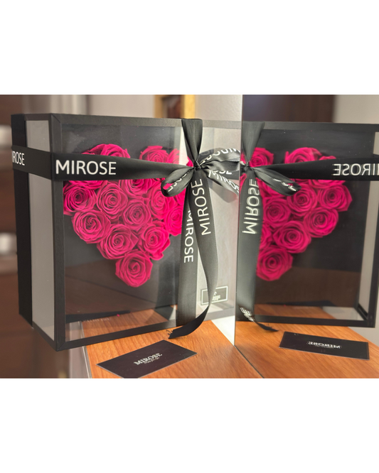 Mirose Eternal Rose Fuschia Heart Plexi Box