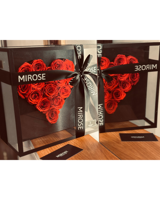 Mirose Eternal Rose Red Heart Plexi Box